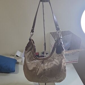 Coach Sateen Horse And Carriage Hobo Bag